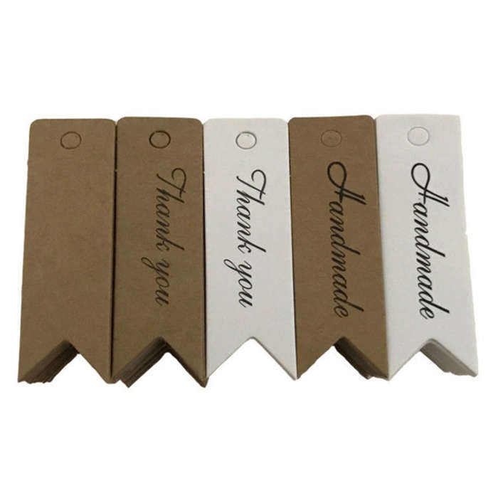100pcs /Set Retro Baking Sticker Tag Swallow Tail Bookmark Gift Card, Style:, Thand You (Cowhide)...
