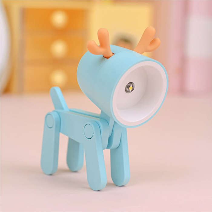 TL-23 LED Mini Foldable Cartoon Desk Lamp Home Pet Shape Decoration Table Lamp, Spec:, Dog (Blue)...