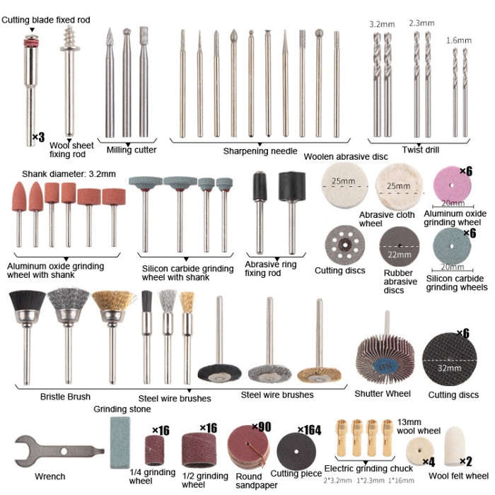 SKU01689 Polishing Electric Grinder Accessory Set Electric Drill Carving Accessories, 365 PCS /Se...