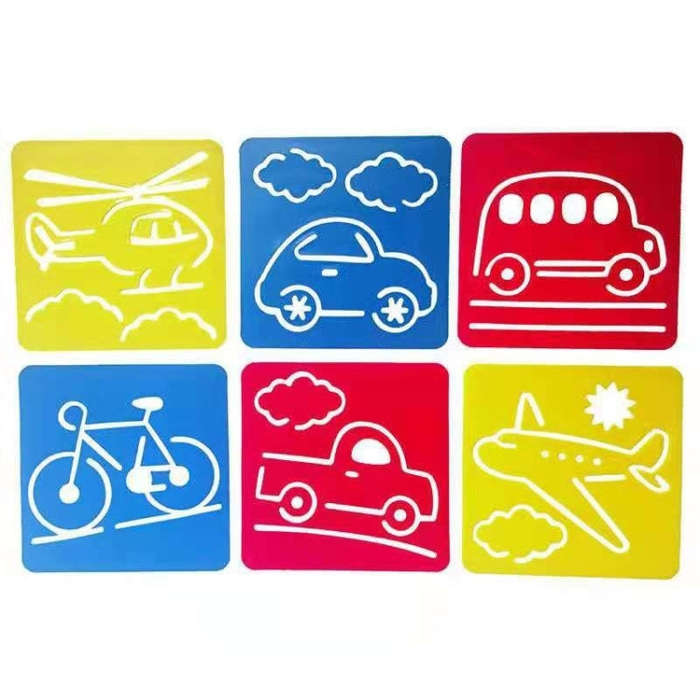 Children DIY Drawing Stencil Colorful Hollow Copy Board, H-01, H-02, H-03, H-04, H-05, H-06, H-07...