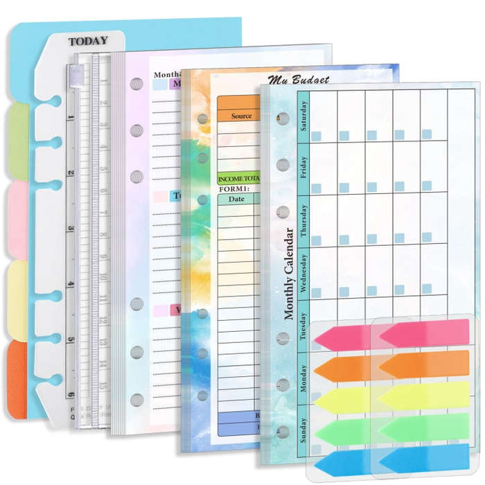 A6 6 Hole Budget Book Loose-leaf Replacement Core Handbook Insert,Spec:, Kit 1, 3 In 1, Monthly P...