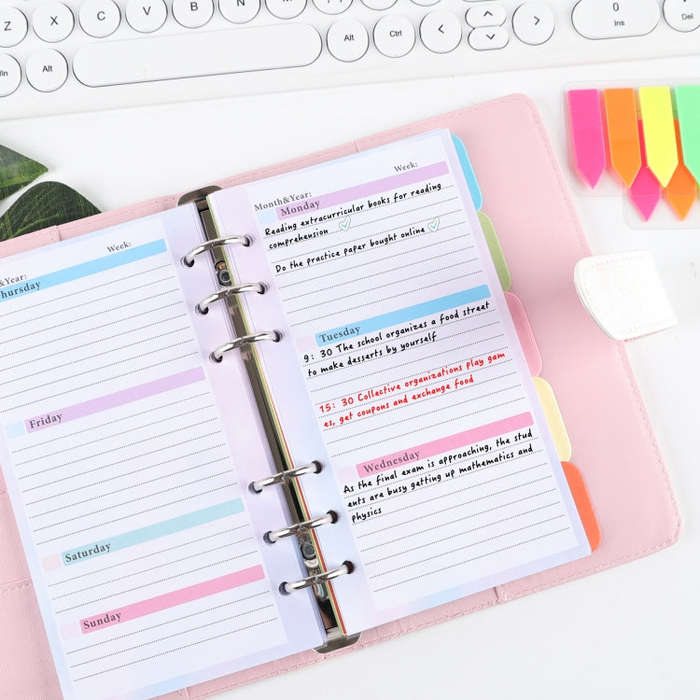 A6 6 Hole Budget Book Loose-leaf Replacement Core Handbook Insert,Spec:, Kit 1, 3 In 1, Monthly P...