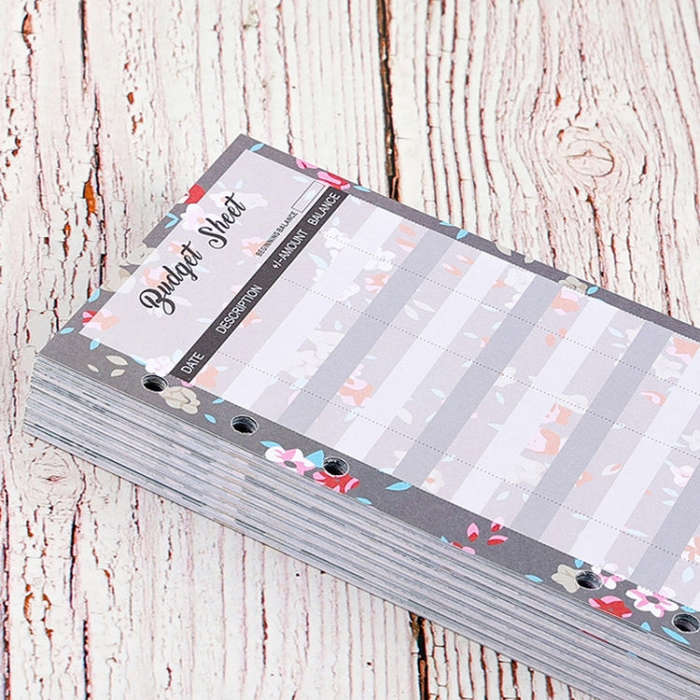60 Sheets Cash Budget Card Loose-leaf Bookkeeping Replacement Core