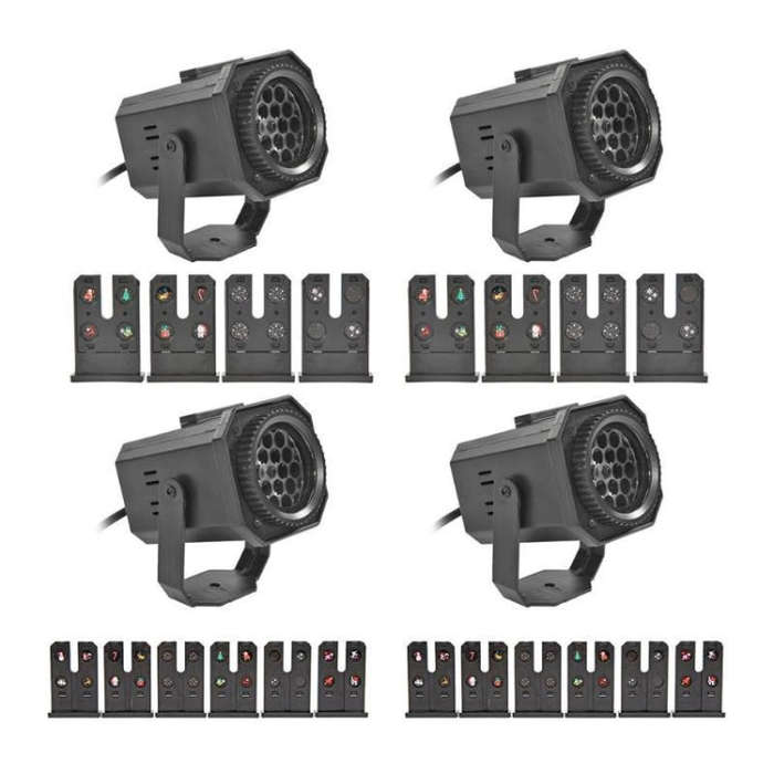 8W LED Christmas Colorful Rotating Laser Atmosphere Light Random Pattern Delivery, US Plug with 6...