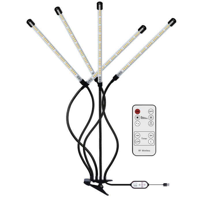 LED Long Strip Plant Fill Light Remote Dimmable Plant Grow Light, Style:, E1 Clip 1 Head, E1 Clip...