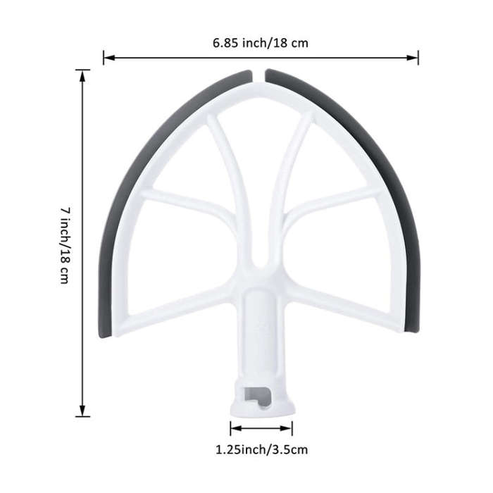 KA-6B For KitchenAid 6-Quart Bowl Lift Stand Mixer Plastic Flat Beater Paddle with Silicone Edges...