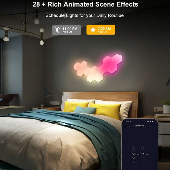 Gaming Ambient Light Smart Chiclet Backdrop Quantum Wall Light, Versions:, 3pcs Bluetooth, 6pcs B...