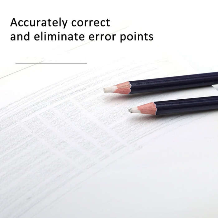 6pcs /Pack Artist Highlight Eraser Pencils Pen Shape Erasers Sketch Pencil