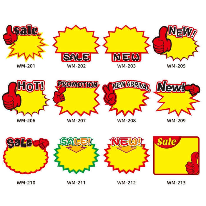 10 bags 21x15cm Explosion Sticker Product Price Tag Supermarket Price Label, WM201, WM202, WM203,...
