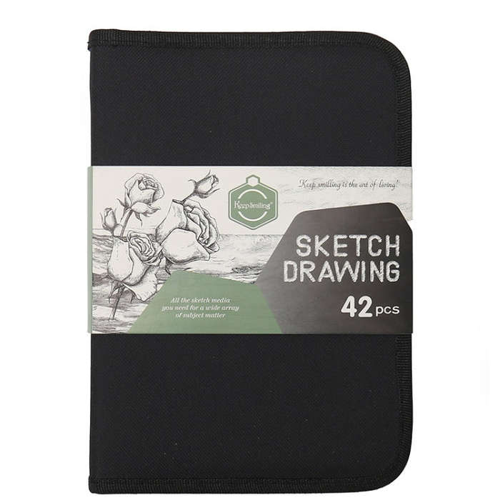42 In 1 Drawing Painting Sketch Kit with Pencil Erasers Sharpener
