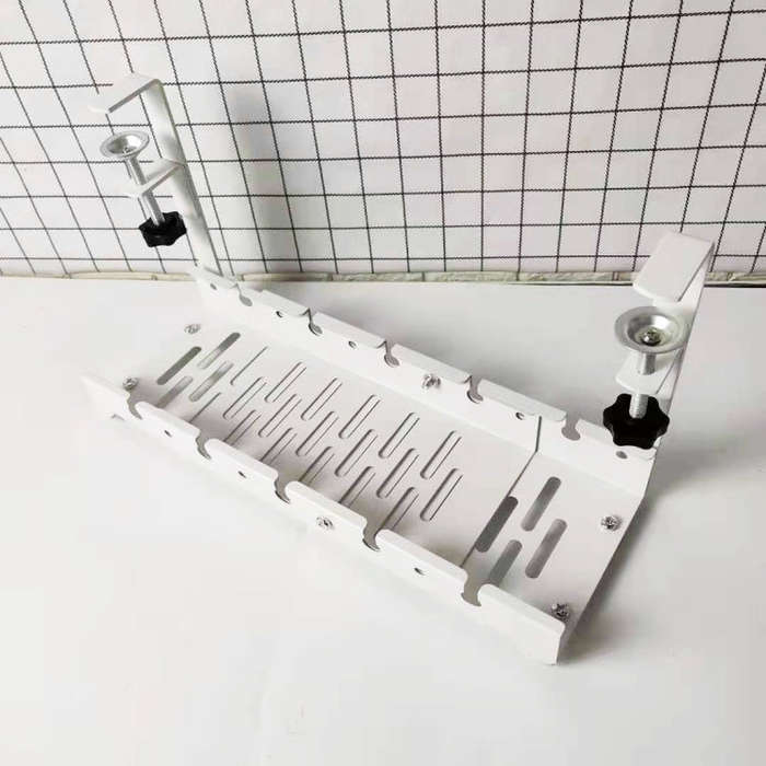 Stretchable Under Desk Cable Management Tray Carbon Steel Cable Organizer Cable Storage Rack, Str...