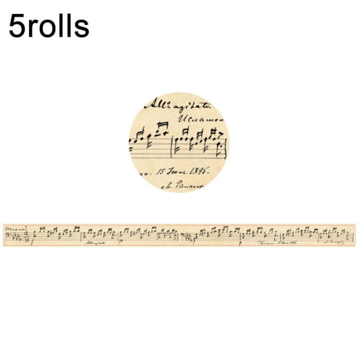 Retro Washi Tape for Journal Scrapbooking Diary Planners, Color: Newspaper Material, Written Note...