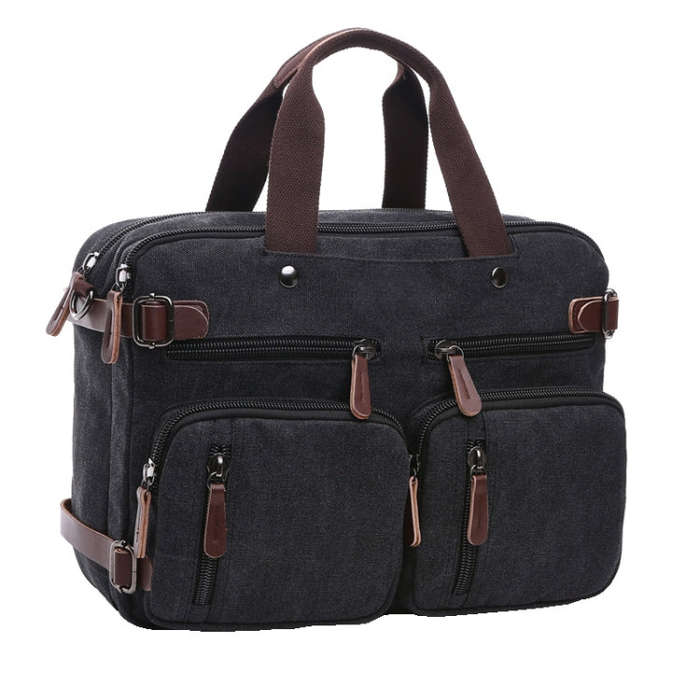 Casual Canvas Three-Purpose Business Briefcase Computer Bag