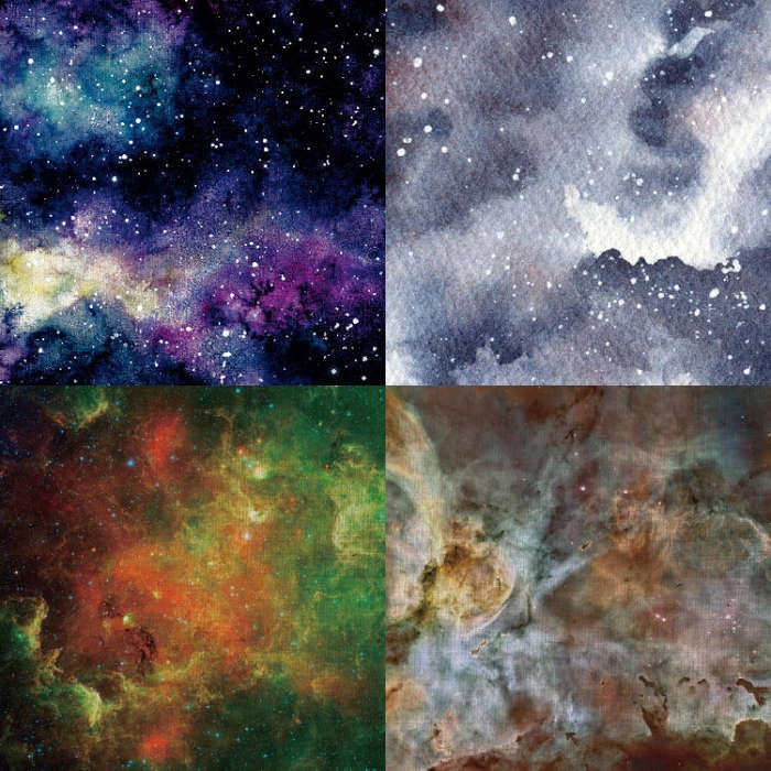 6 Inch 24 Sheets  Scrapbooking Background Paper Art Handmade Crafts, Watercolor Starry Sky