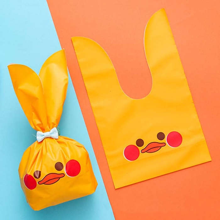 1bag Cartoon Rabbit Ears Gift Packaging Bags Candy Baking Snowflake Cookies Bags, 10x17cm, 13x23cm