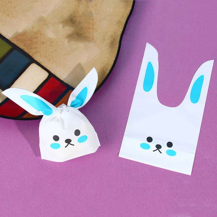 1bag Cartoon Rabbit Ears Gift Packaging Bags Candy Baking Snowflake Cookies Bags, 10x17cm, 13x23cm
