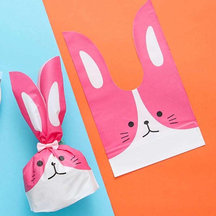 1bag Cartoon Rabbit Ears Gift Packaging Bags Candy Baking Snowflake Cookies Bags, 10x17cm, 13x23cm