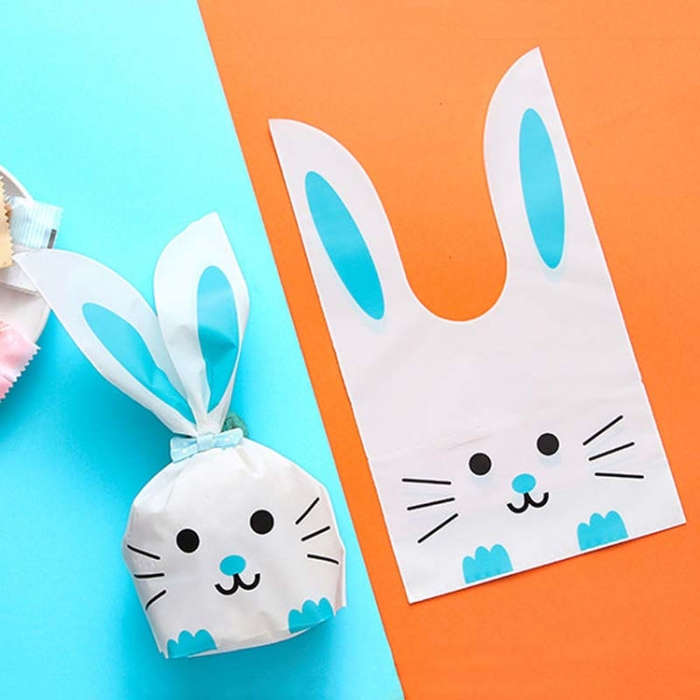 1bag Cartoon Rabbit Ears Gift Packaging Bags Candy Baking Snowflake Cookies Bags, 10x17cm, 13x23cm