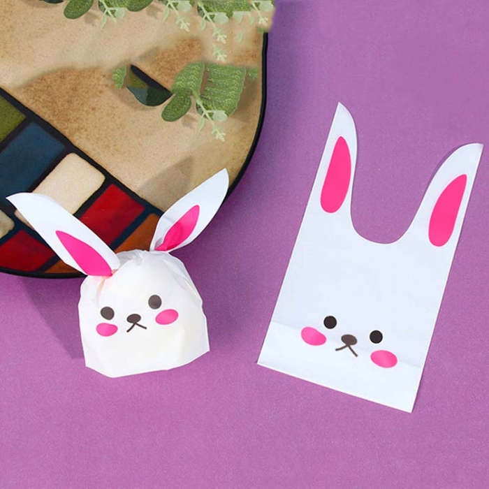 1bag Cartoon Rabbit Ears Gift Packaging Bags Candy Baking Snowflake Cookies Bags, 10x17cm, 13x23cm