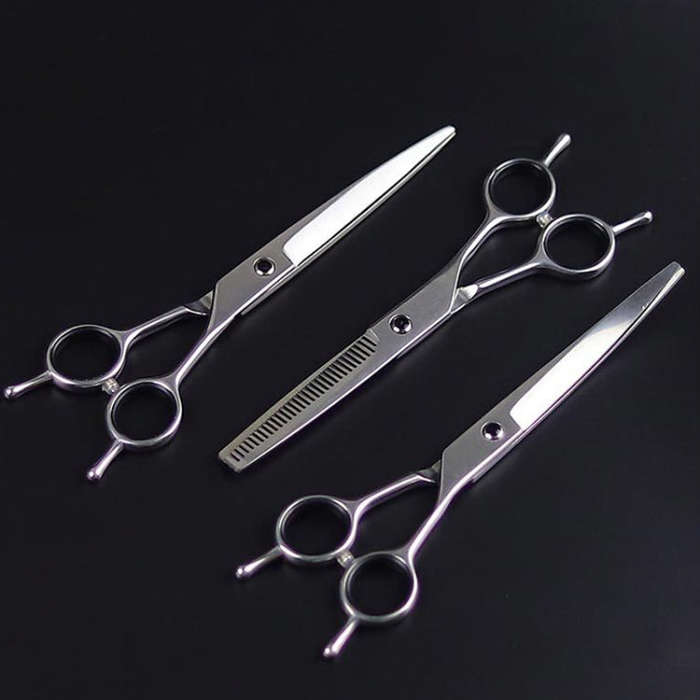 Pet Grooming Scissors Dog Cat Hair Trimming Haircutting Tools, Style:, Straight Shear, Teeth Shea...