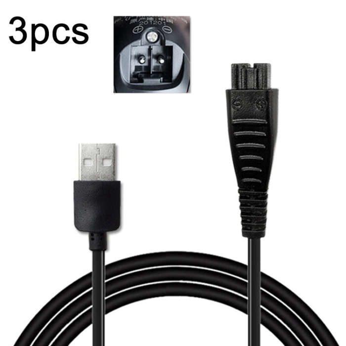 3pcs 4.8V 1.25A USB Charging Cable for Panasonic Electric Shaver ES-LM31 ES-PLM3B, 4.8V 1.25A USB...