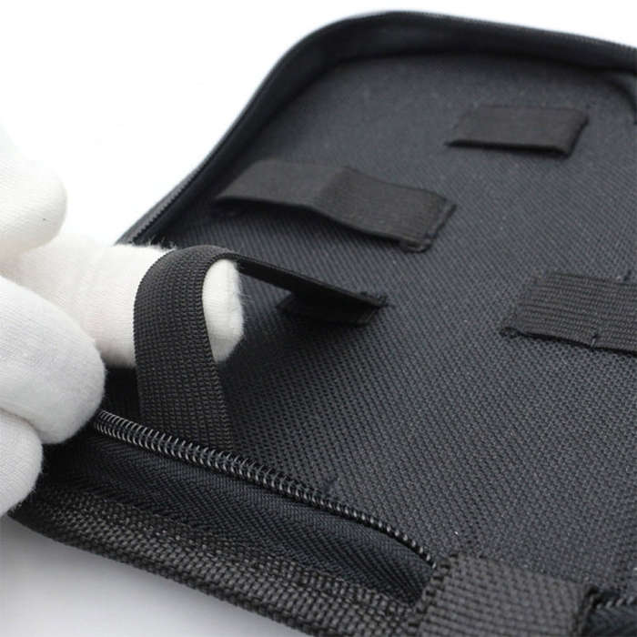 Zipper Storage Package Portable Multi-Function Tool Storage Bag, Style:, A Canvas, B Leather+Canv...