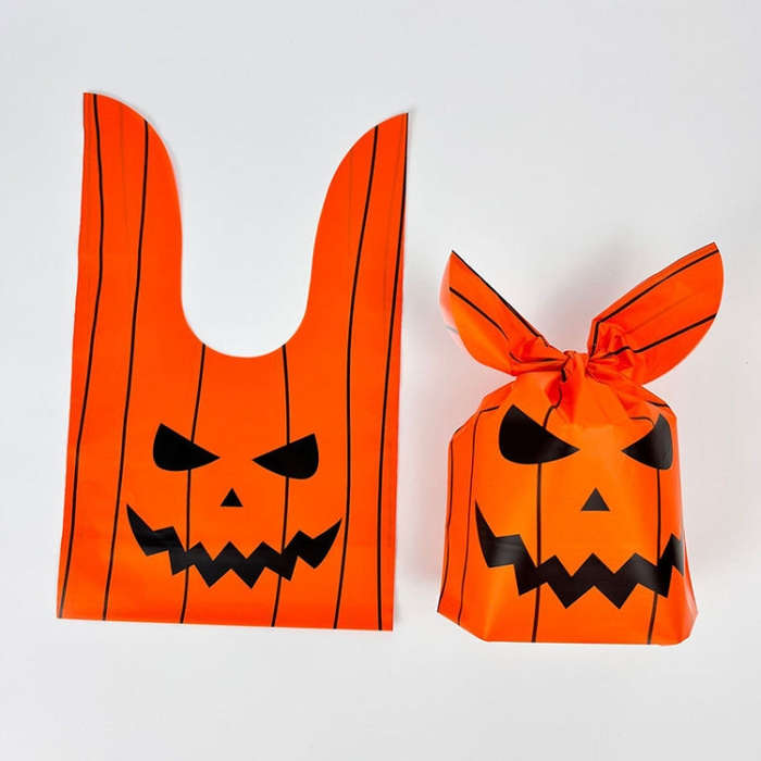 50pcs /Pack Halloween Packaging Bags Candy Snacks Treat Bags, 13.5x22cm