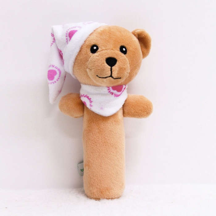 Baby Hand Rattles Toys Hand Grip Stick Newborn Soothing Toys,Style:, Giraffe, Pink Rabbit, Little...