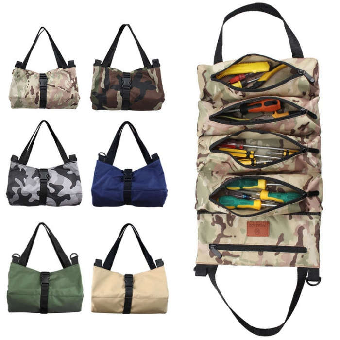WESSLECO Oxford Cloth Electrical Hardware Hanging Tool Storage Bag, CP Camouflage, Jungle Camoufl...