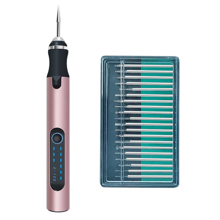 SNJ-3681 Mini Engraving Pen Wireless Polishing Electric Grinder, Style:, Roae Gold+Grinding Head,...