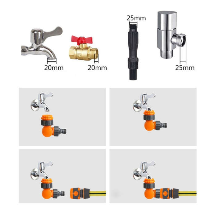 Washing Machine Faucet Connector 180 Degree Swivel Adapter, Adapter, Adapter+4 Points Water Conne...