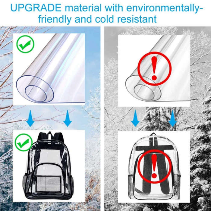 PVC Transparent Waterproof Backpack Student School Bag