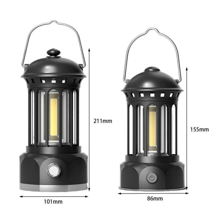 Battery Model COB Portable Outdoor Camping Lamp Atmosphere Tent Lamp Retro Lamp, Battery Small Gr...