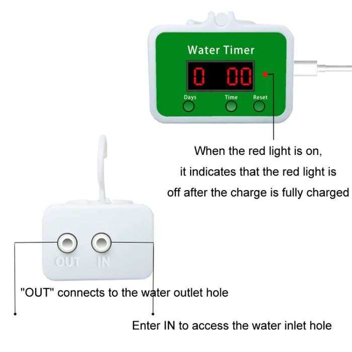Household Intelligent Drip Irrigation Automatic Watering Timing Machine, Water 2 Potted Plants, W...
