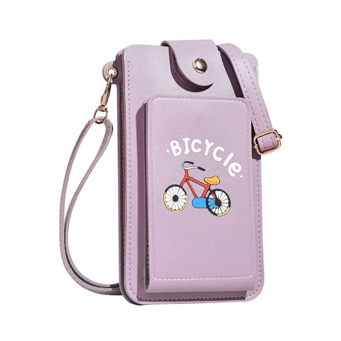 Ladies Mobile Phone Bag One Shoulder Messenger Mini Bag Printed Long Card Holder Wallet