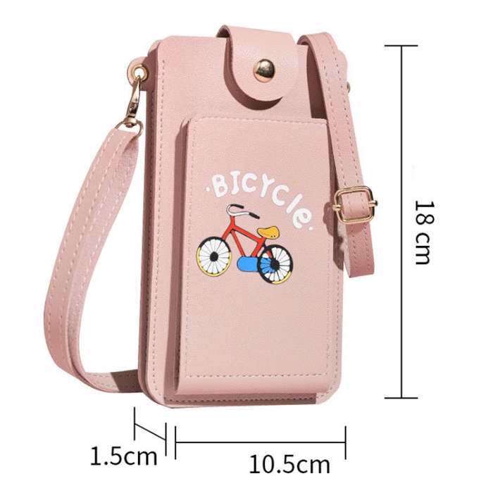 Ladies Mobile Phone Bag One Shoulder Messenger Mini Bag Printed Long Card Holder Wallet