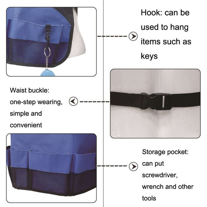 Multi Pocket Tool Apron Blue Garden Gardening Apron