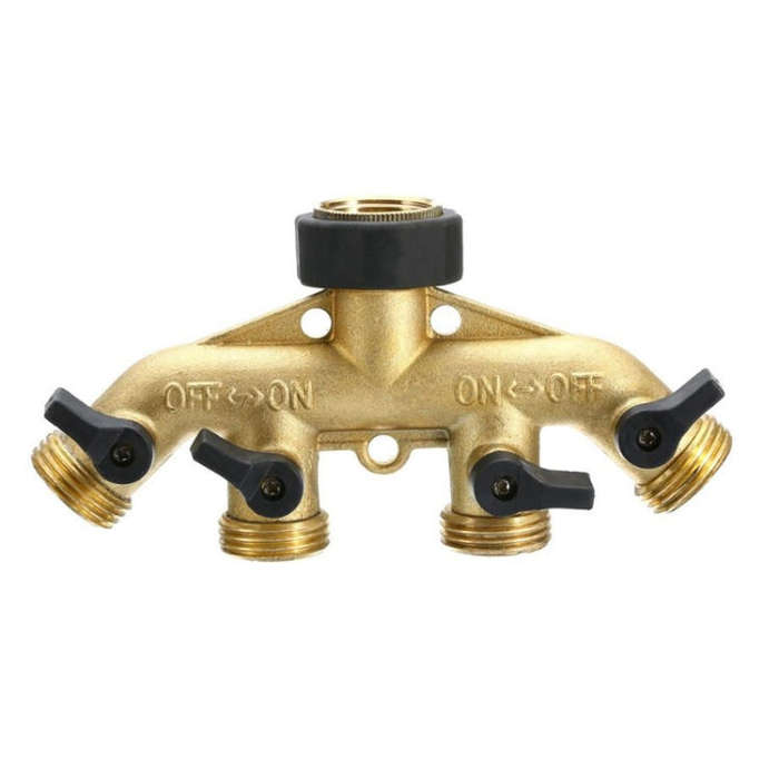 Garden Watering Agricultural Irrigation Family Car Wash Faucet Copper 4-way Ball Valve Water Divi...
