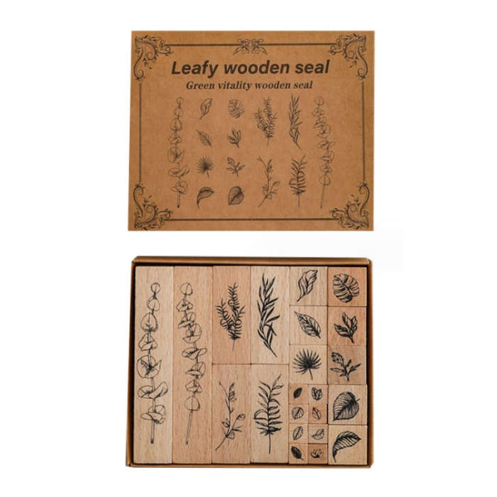 Handbook Seal Holly Wood Rubber Stamp Set, Greenness and Vitality