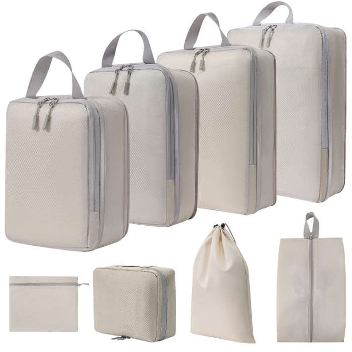 8 In 1  Compression Packing Cubes Expandable Travel Bags Luggage Organizer, 8 In 1