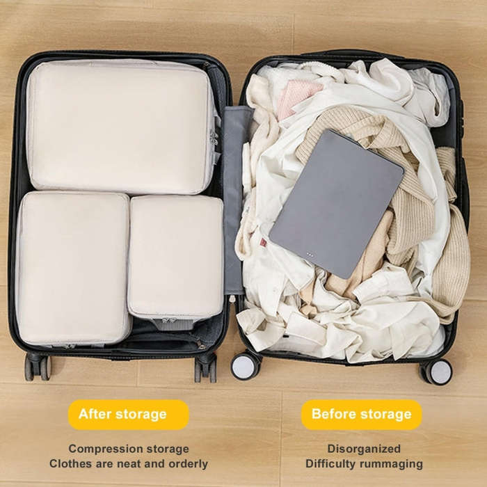 8 In 1  Compression Packing Cubes Expandable Travel Bags Luggage Organizer, 8 In 1