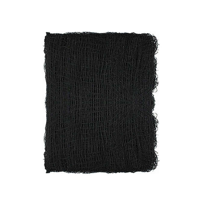 76 x 183cm Halloween Gauze Roving Polyester Cotton Haunted House DIY Decorative Gauze, Black Gauz...