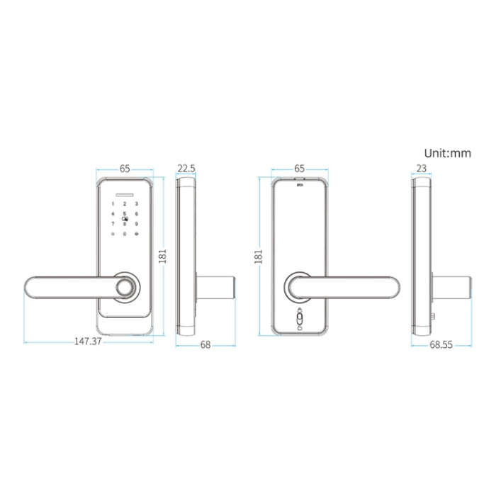 C89 Smart Fingerprint Password Lock Home Indoor Door TUYA System Lock, C89 Black, C89 Silver
