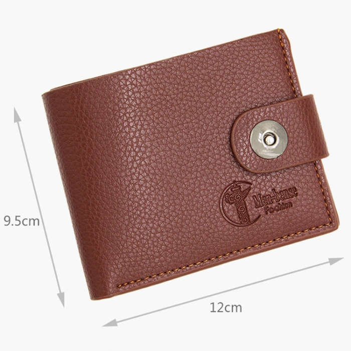 MenBense Men Short Magnetic Clasp Wallet Multi-Card Coin Purse