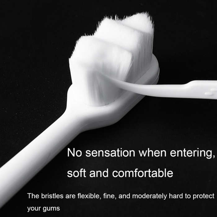 10pcs Nano Silk Soft Bristle Independent Packing Portable Couple Toothbrush, White Wave, Black Wa...