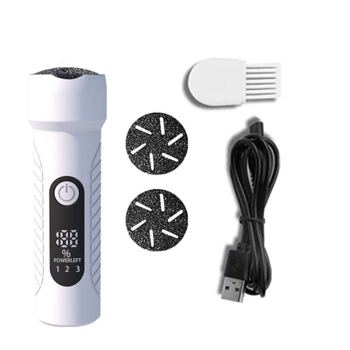 Electric Foot File Pedicure Kit Waterproof Feet Callus Remover, White, Kit 1 White, Kit 2  White,...