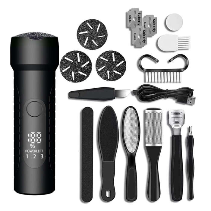 Electric Foot File Pedicure Kit Waterproof Feet Callus Remover, White, Kit 1 White, Kit 2  White,...