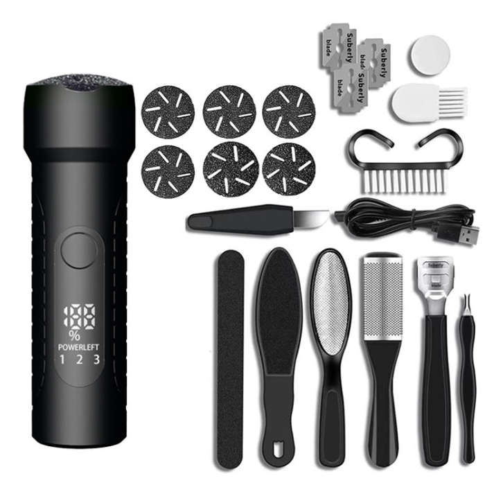 Electric Foot File Pedicure Kit Waterproof Feet Callus Remover, White, Kit 1 White, Kit 2  White,...