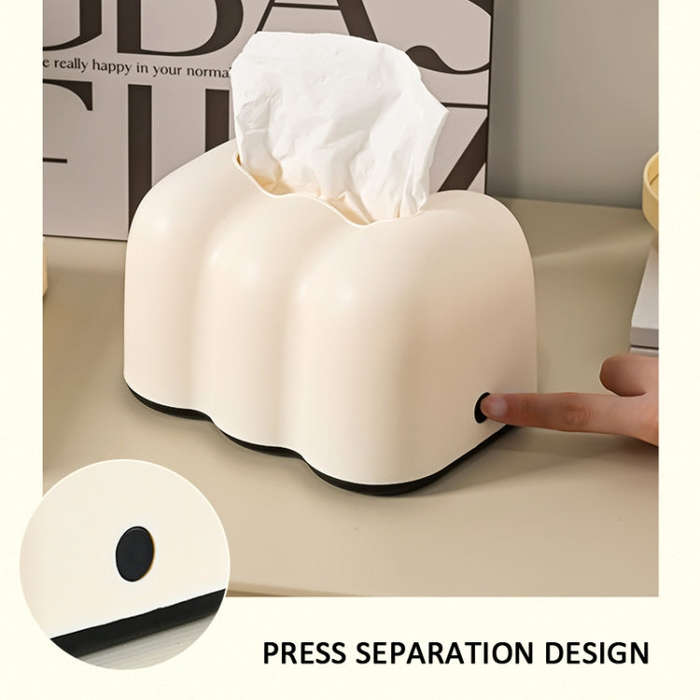 Cloud Tissue Box Tabletop Cream Style Wall Hanging Plastic Napkins Holder