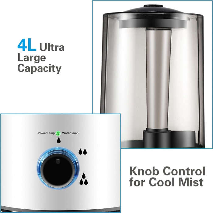 4L Reptile Humidifier Fogger Cool Mist Fog Mister with Tube for Tortoise Habita, EU Plug, US Plug...